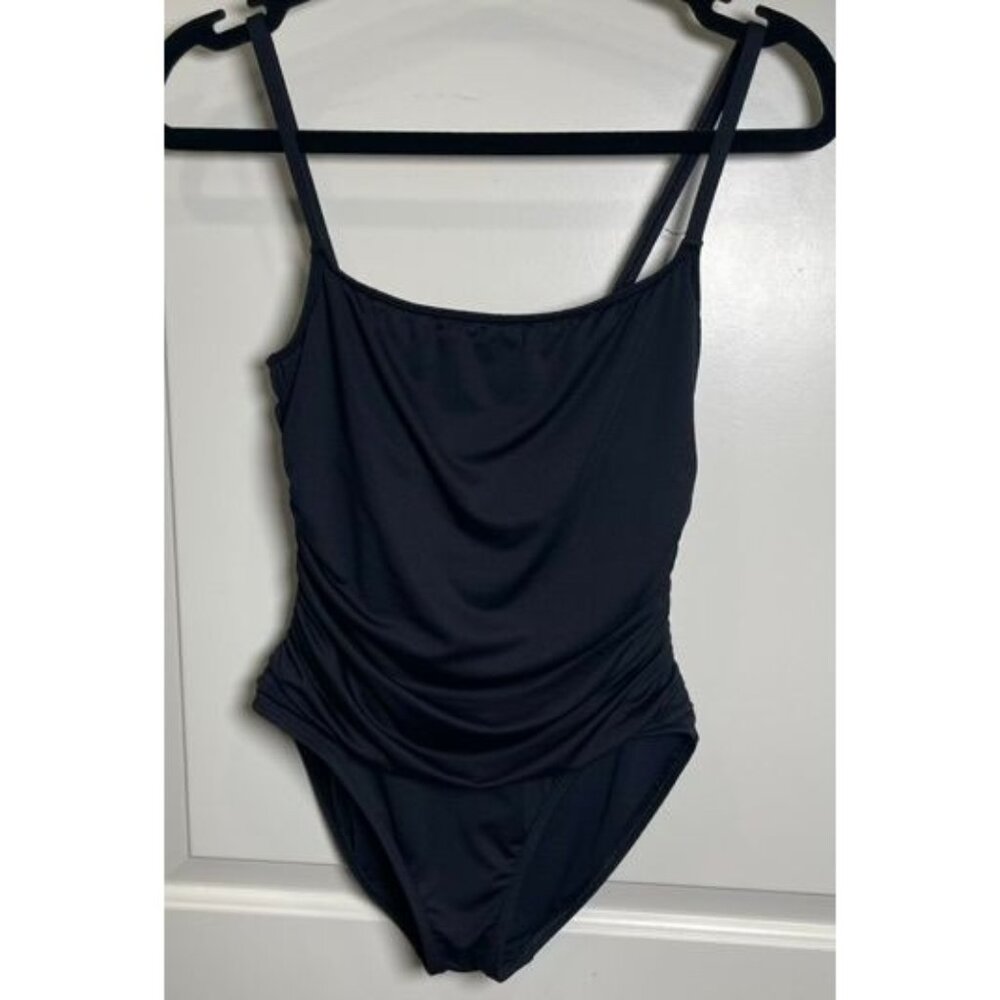 La Blanca Womens Black Adjustable Straps One-Piece Swimsuit Sz 6  Beach Sleek‎